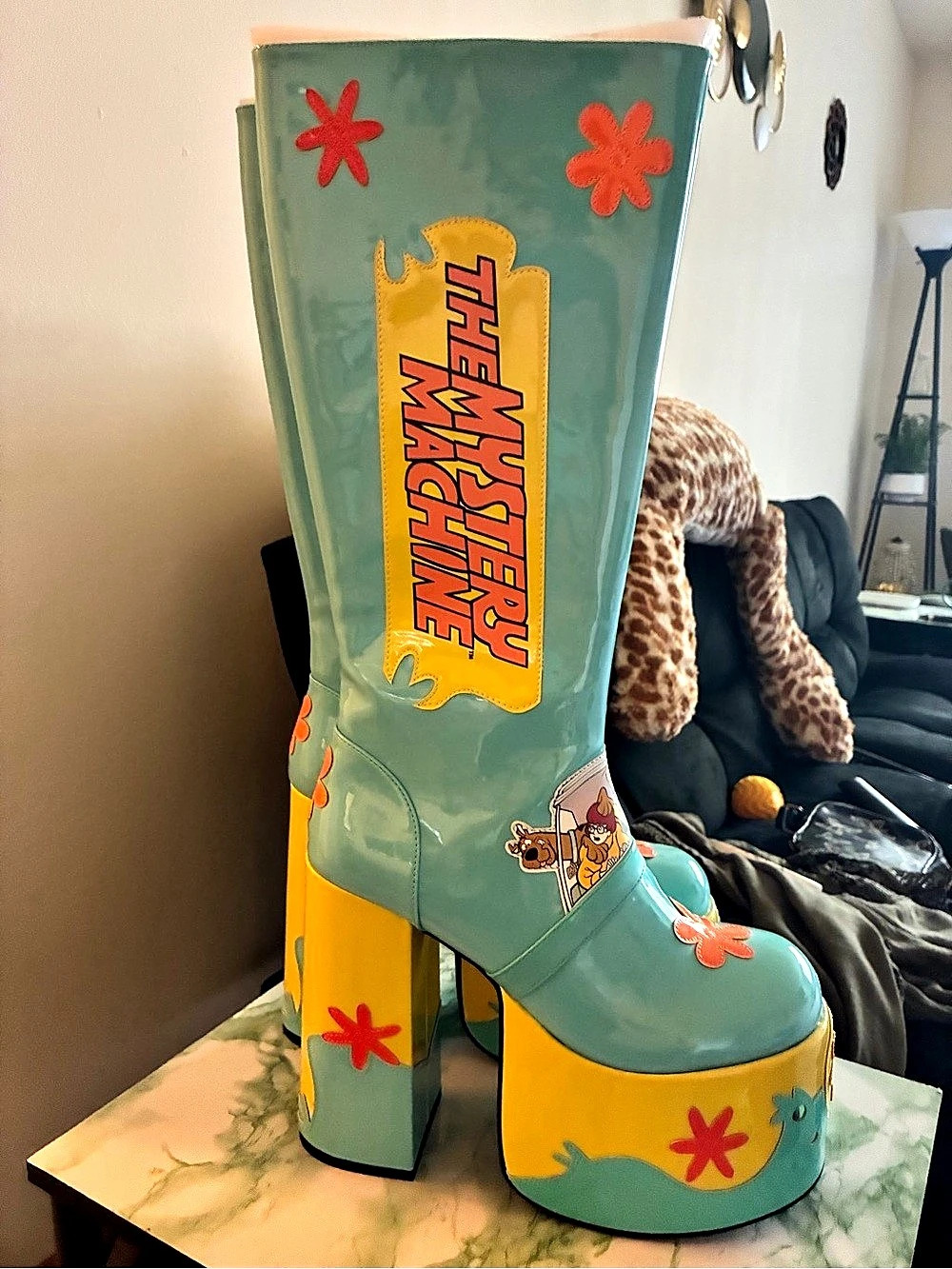 Dolls Kill x Scooby-Doo Mystery Machine Platform Go-Go Boots